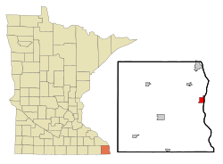 Location of Brownsville, Minnesota