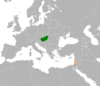Peta lokasi Hungaria dan Israel.