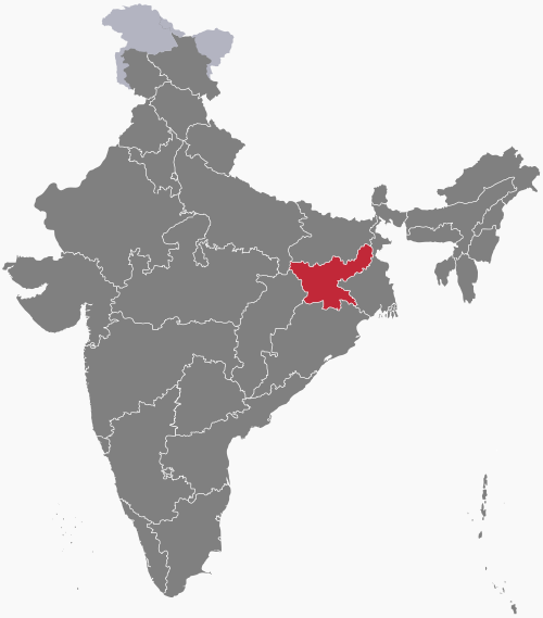 Location of Jharkhand