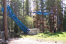 Upper terminal of the double chairlift (note the floating bullwheel) Idlewild double2.jpg