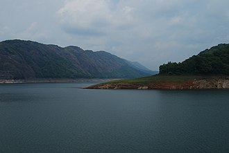 At 168.91 metres (554.2 ft) height, the Idukki Dam is one of the highest arch dams in Asia. Idukki Dam Reservoir.jpg