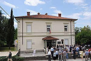 Ilham Aliyev visited a memorial of the Hero of the Soviet Union, Mehdi Huseynzadeh, in the Slovenian town of Nova Gorica 9.jpg