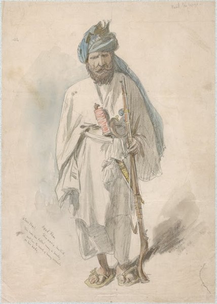 File:Illustration of Azad Khan, a Pashtun tribal chief of the Shinwari tribe, 1878.jpg