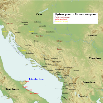 Map of the Illyrian tribes during antiquity Illyrian Tribes (English).svg