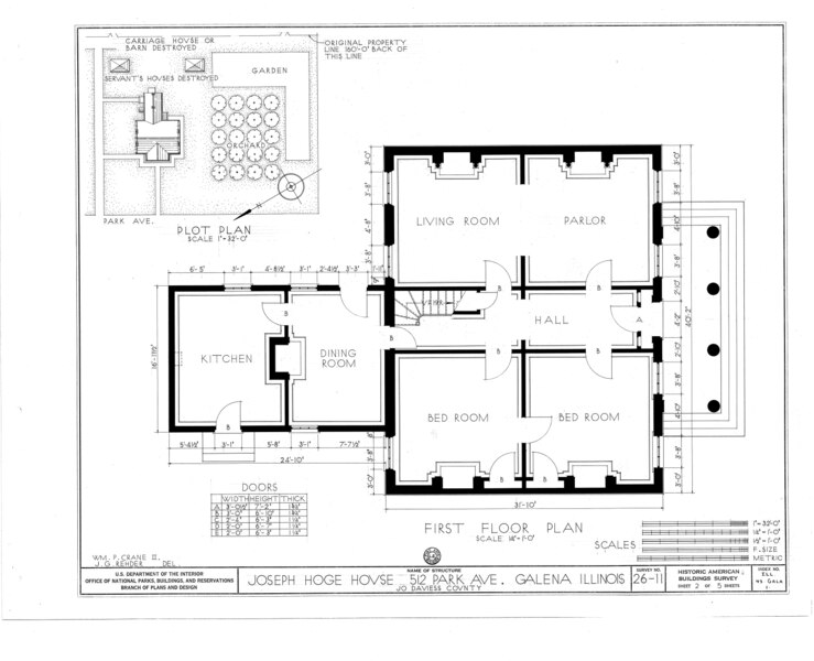 File:Joseph Hoge House, 512 Park Avenue, Galena, Jo Daviess County, IL HABS ILL,43-GALA,1- (sheet 2 of 5).tif