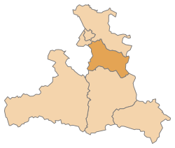 Lage des Bezirks Bezirk Hallein im Land Salzburg (anklickbare Karte)