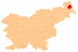 Map of Slovenia, position of Selo highlighted