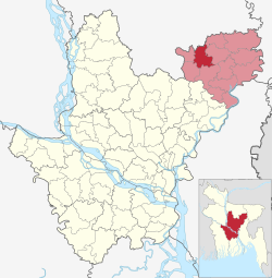 Location of Kishoreganj Sadar