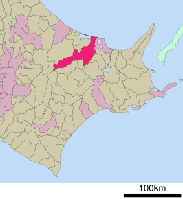 Situering van Kitami in de prefectuur Hokkaido