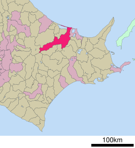 Situering van Kitami in de prefectuur  Hokkaido