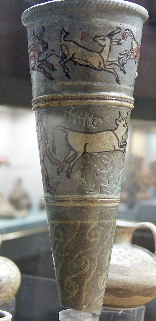 Faience rhyton with enamel inlay, 13th c. BC, Nicosia museum