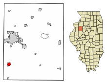 Knox County Illinois Incorporated and Unincorporated areas Abingdon Highlighted.svg