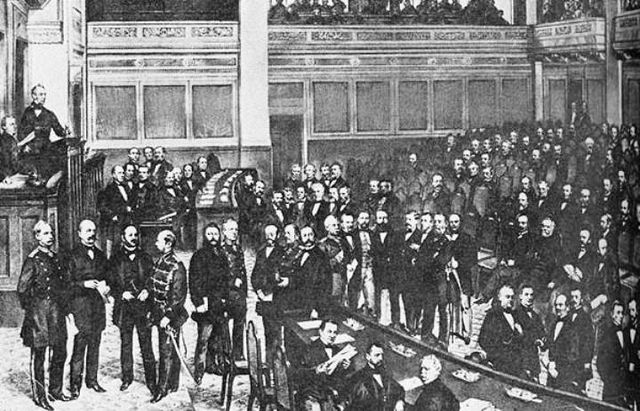 First session of the konstituierender Reichstag on 24 February 1867. This organ was actually not a parliament as there was no federal state then. Its 