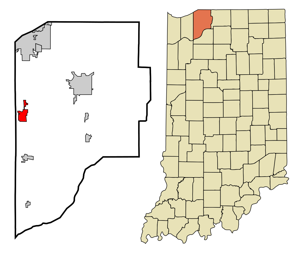 File Laporte County Indiana Incorporated And Unincorporated Areas Westville Highlighted Svg Wikimedia Commons