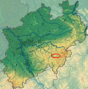 Lage der Saalhauser Berge in Nordrhein-Westfalen