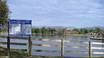 Lake Balboa pond in Anthony C. Beilenson Park. LakeBalboaLA.JPG