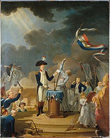 Մարքիզ դը Լաֆայետ Ազգային գվարդիայի համազգեստով Ֆրանսիական հեղափոխության ընթացքում (1790)։