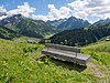 Bench on a hiking trail above Lech