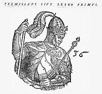 Imaginary depiction of Leszko I in Sarmatiae Europeae descriptio by Alexander Guagnini