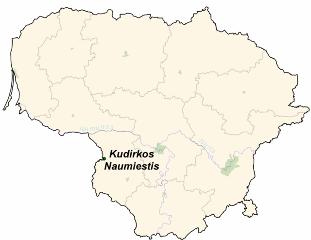 クディルコス・ナウミエスティスの位置（リトアニア共和国）の位置図