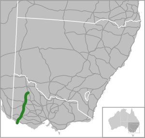 Outline map of the Henty Highway