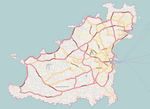Saint-Pierre på en karta över Guernsey