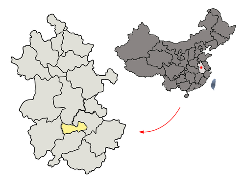 Location of Tongling City jurisdiction in Anhui