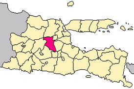 Localização da regência de Jombang em Java Oriental