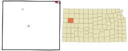 Emplacement dans le comté de Logan et le Kansas