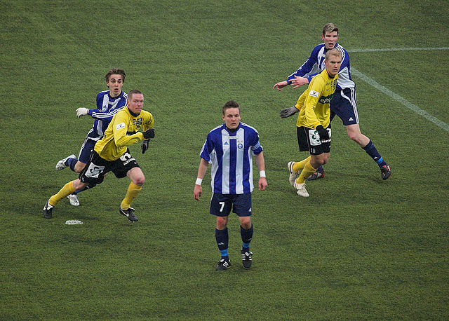 KuPS vs HJK at Magnum Areena, Kuopio. Finnish League Cup, March 11, 2008.