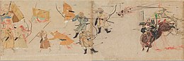 The game is set during the first Mongol invasion of Japan in 1274, in which the Mongols first landed on Tsushima Island. Moko Shurai Ekotoba.jpg
