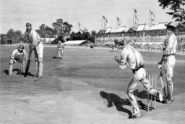 Australia v. England at the MCG, 1879, in the third-ever Test match, umpired by Coulthard