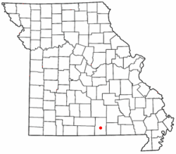 Location of West Plains in Missouri