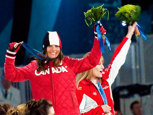 Maëlle Ricker celebrates gold medal