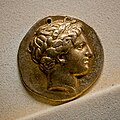 Macedonia - king Philippos II - 359-336 BC - gold stater - head of Apollon - charioteer driving biga - Tübingen MUT