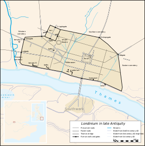 Vector map of Londinium in 400 AD