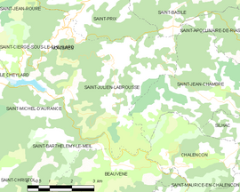 Mapa obce Saint-Julien-Labrousse