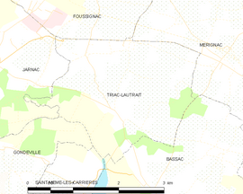Mapa obce Triac-Lautrait