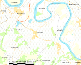 Mapa obce Génissac