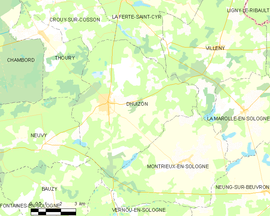 Mapa obce Dhuizon