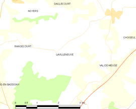 Mapa obce Lavilleneuve