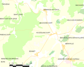 Poziția localității Houdelaincourt