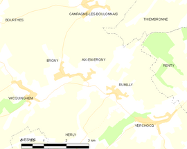 Mapa obce Aix-en-Ergny