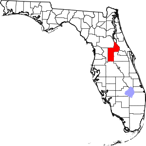 Map of Florida highlighting Lake County