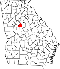 Locatie van Butts County in Georgia