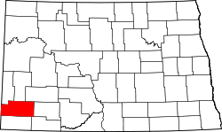 Karte von Slope County innerhalb von North Dakota
