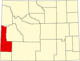 Locatie van Lincoln County in Wyoming