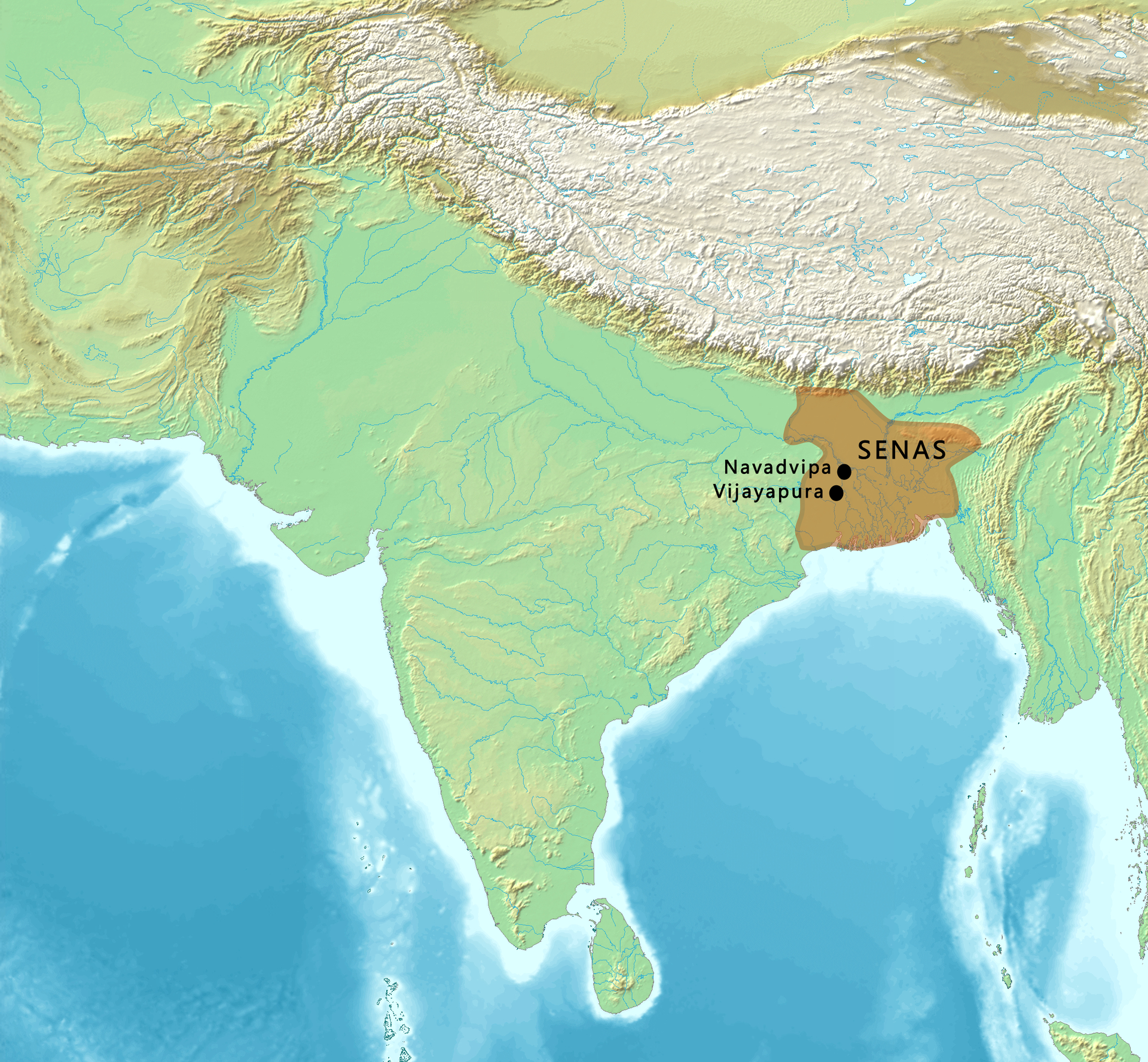 Map of the Sena Empire | Sena Dynasty (11th to 12th CE) |UPSC Prelims | Medieval History