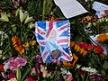 Memorials to Queen Elizabeth II in Green Park in 2022.