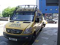 Merseyside Police Vans June 30 2010 parked on double Yellow Lines outside Liverpool Magistarates court.